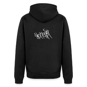 Stuttgart Streetart Souvenir - Unisex Premium Bio Zip Hoodie - Schwarz - Hinten - Nico (187cm)