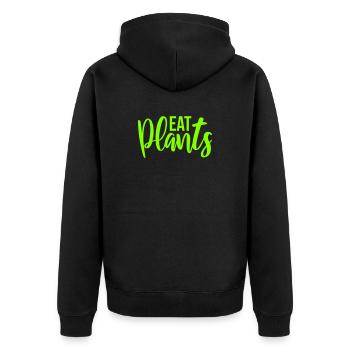 Sigle végétarien végan drôle de Eat Plants - Veste à capuche bio Premium Unisexe - noir - Dos - Nico (187cm)