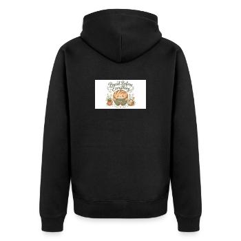 Le pain est principalement des petits pains câlins - Veste à capuche bio Premium Unisexe - noir - Dos - Nico (187cm)