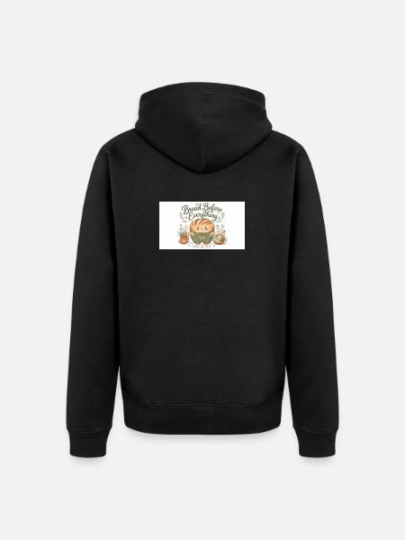 Bread mainly cuddly rolls - Unisex Premium Organic Zip Hoodie - black