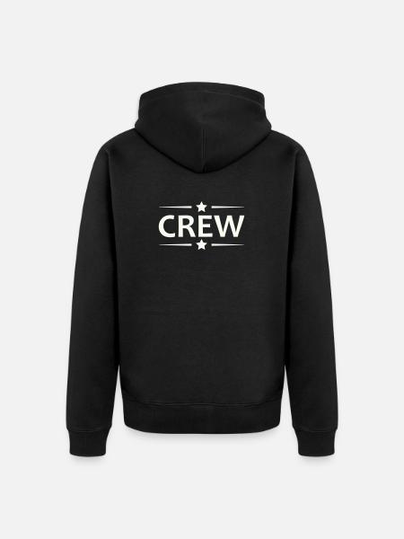 Crew Sternen Retro Badge - Unisex Premium Bio Zip Hoodie - Schwarz