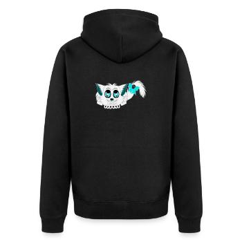 Geister-katze, Halloween Outfit, Mädchen - Unisex Premium Bio Zip Hoodie - Schwarz - Hinten - Nico (187cm)