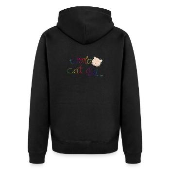 Faute de frappe pour tous les amoureux des chats pour le Cat Day - Veste à capuche bio Premium Unisexe - noir - Dos - Nico (187cm)