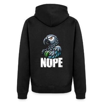 Cadeau de perroquet gris africain - Veste à capuche bio Premium Unisexe - noir - Dos - Nico (187cm)