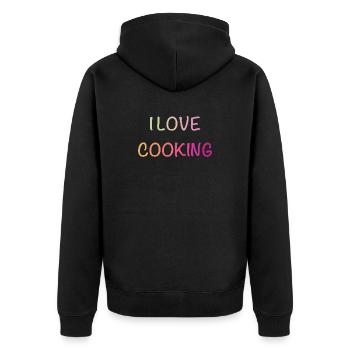 Chemise de cuisine Pastel Love - Veste à capuche bio Premium Unisexe - noir - Dos - Nico (187cm)