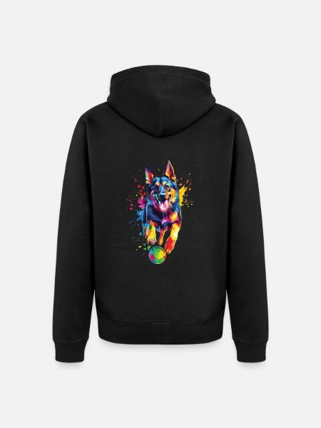 Deutscher Schäferhund - Unisex Premium Bio Zip Hoodie - Schwarz