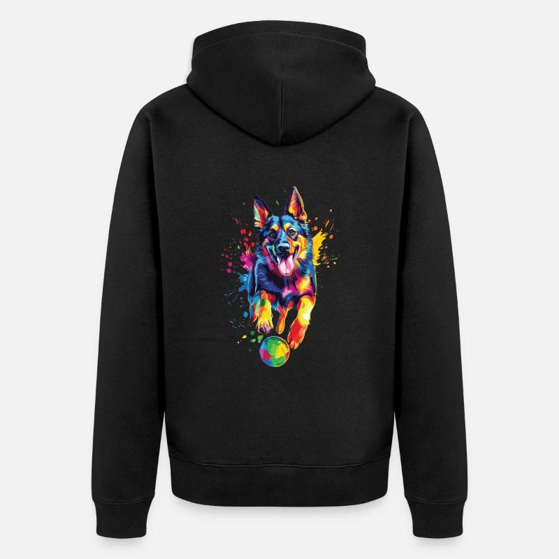 Deutscher Schäferhund - Unisex Premium Bio Zip Hoodie - Schwarz