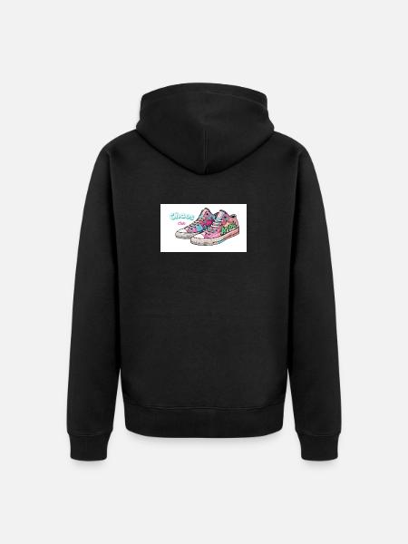 Bunte Sneakers mit Comic-Design - Unisex Premium Bio Zip Hoodie - Schwarz