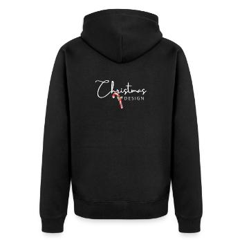 Classic Christmas Motif White | Candy cane - Unisex Premium Organic Zip Hoodie - black - Back - Nico (187cm)