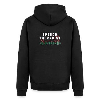 Speech therapist, speech therapist, speech therapy - Unisex Premium Organic Zip Hoodie - black - Back - Nico (187cm)
