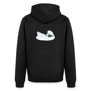 Conférences Tazz | Phoques endormis de l’Arctique - Veste à capuche bio Premium Unisexe - noir - Dos - Nico (187cm)