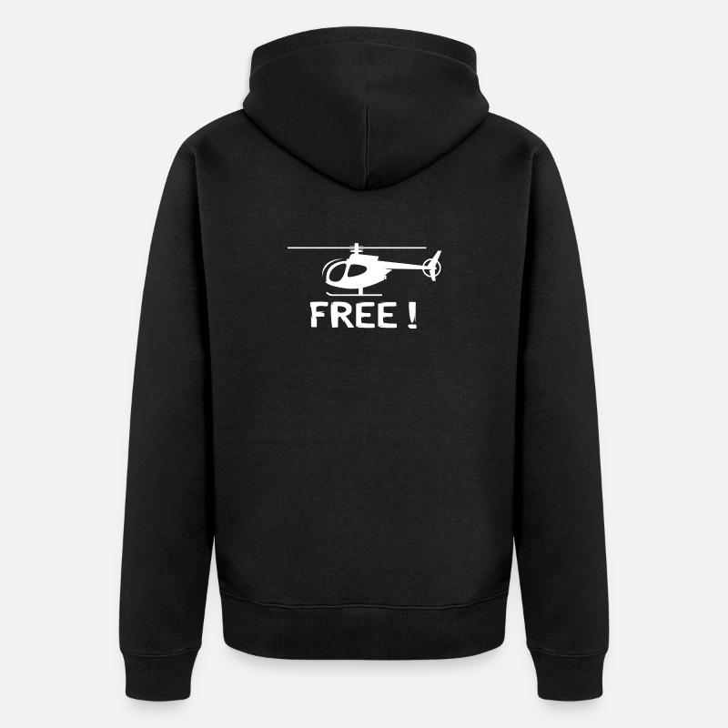 Conception d’hélicoptère – Volez librement ! - Veste à capuche bio Premium Unisexe - noir