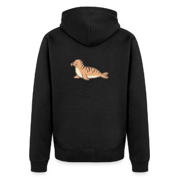 Illustration du phoque côtier - Veste à capuche bio Premium Unisexe - noir - Dos - Nico (187cm)