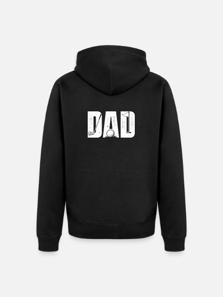 Dad Golf Player Father Fairway Lover - Unisex Premium Organic Zip Hoodie - black