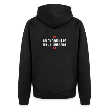 Avignonais T-Shirt Humorgeschenk - Unisex Premium Bio Zip Hoodie - Schwarz - Hinten - Nico (187cm)