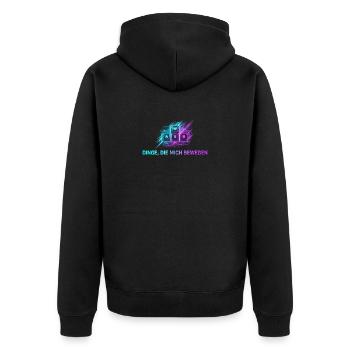 WASD Gaming PC: Dinge die mich bewegen - Unisex Premium Bio Zip Hoodie - Schwarz - Hinten - Nico (187cm)