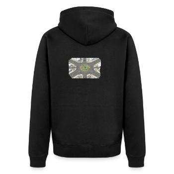 Kreisverkehr Gartenmuster - Unisex Premium Bio Zip Hoodie - Schwarz - Hinten - Nico (187cm)