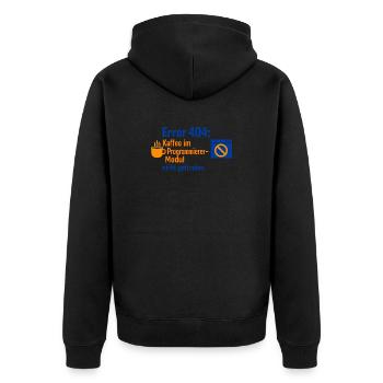 Error 404: Kaffee im Modul nicht gefunden - Unisex Premium Bio Zip Hoodie - Schwarz - Hinten - Nico (187cm)
