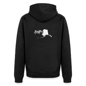 Alaska - Unisex Premium Bio Zip Hoodie - Schwarz - Hinten - Nico (187cm)