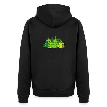 Forêt, arbres, forêts mixtes, icône, nature, graphique - Veste à capuche bio Premium Unisexe - noir - Dos - Nico (187cm)