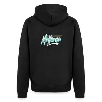 Mallorca - Unisex Premium Organic Zip Hoodie - black - Back - Nico (187cm)