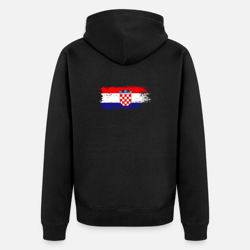 Drapeau de la Croatie - Veste à capuche bio Premium Unisexe - noir