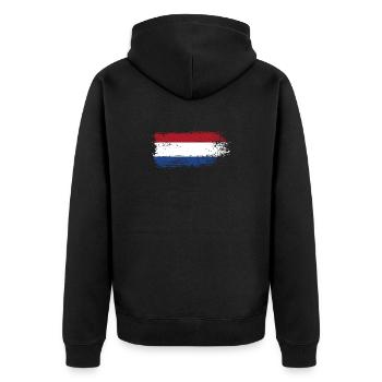 Coup de pinceau Dutch Tricolor - Veste à capuche bio Premium Unisexe - noir - Dos - Nico (187cm)