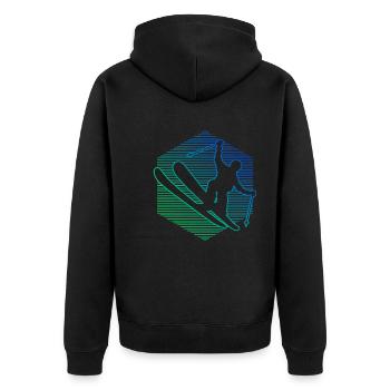 Women's Men's Slopestyle Ski Freestyle Freestyle Sk - Unisex Premium Organic Zip Hoodie - black - Back - Nico (187cm)