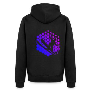 Ski Jumping Ski Freestyle Freestyle Ski Herren - Unisex Premium Bio Zip Hoodie - Schwarz - Hinten - Nico (187cm)