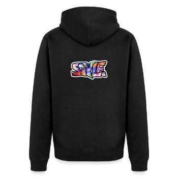 Style your Life - Unisex Premium Organic Zip Hoodie - black - Back - Nico (187cm)