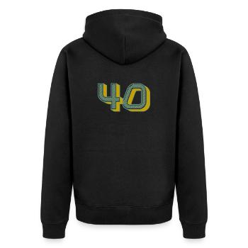 40. 40 ANS. 40e ANNIVERSAIRE. ANNIVERSAIRE 40 ANS. - Veste à capuche bio Premium Unisexe - noir - Dos - Nico (187cm)