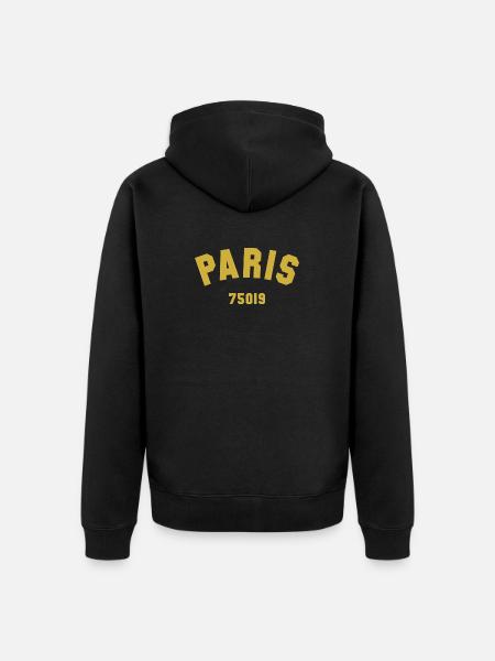 PARIS 19th arrondissement - Unisex Premium Organic Zip Hoodie - black