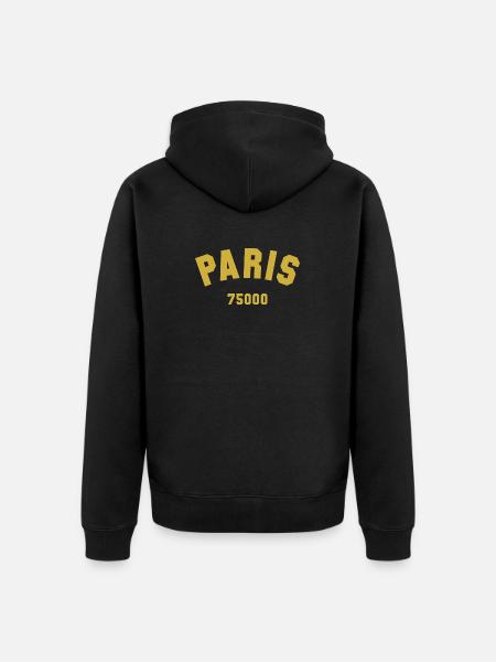 PARIS Postal code - Unisex Premium Organic Zip Hoodie - black