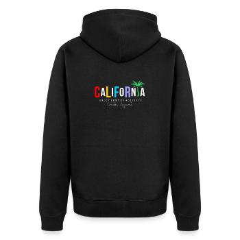 Kalifornische Urlaubsmalerei - Unisex Premium Bio Zip Hoodie - Schwarz - Hinten - Nico (187cm)