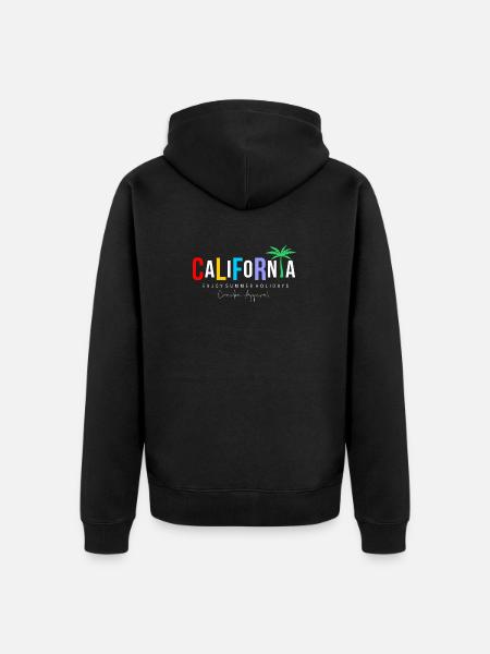 California Holiday Painting - Unisex Premium Organic Zip Hoodie - black