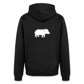 Hippo Hippo Grunge Vecteur artistique - Veste à capuche bio Premium Unisexe - noir - Dos - Nico (187cm)