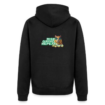 S’élever, se battre, répéter - motivation à Capybara Hustle - Veste à capuche bio Premium Unisexe - noir - Dos - Nico (187cm)