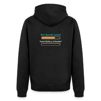 Anime introvert Weeb couch potato - Unisex Premium Organic Zip Hoodie - black - Back - Nico (187cm)