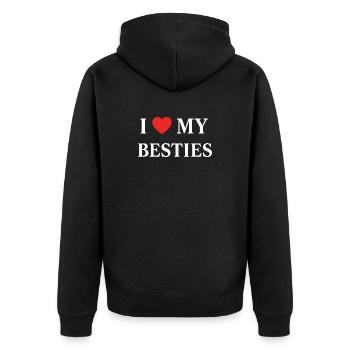 I Love My Besties J'aime Mes Meilleurs Amis - Veste à capuche bio Premium Unisexe - noir - Dos - Nico (187cm)