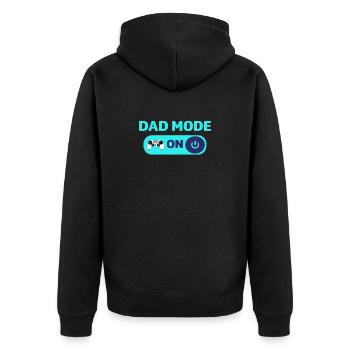 Dad-Modus an – Strong Dad Life Design - Unisex Premium Bio Zip Hoodie - Schwarz - Hinten - Nico (187cm)