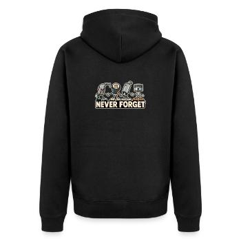 N’oubliez jamais – Design rétro de voiture à moteur à combustion - Veste à capuche bio Premium Unisexe - noir - Dos - Nico (187cm)
