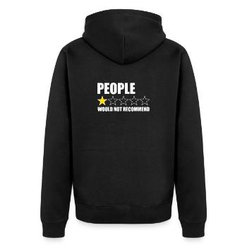 On ne recommanderait pas les anti-humains introvertis - Veste à capuche bio Premium Unisexe - noir - Dos - Nico (187cm)