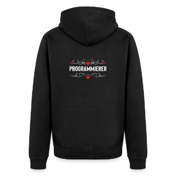 Psychiatrist profession - Unisex Premium Organic Zip Hoodie - black - Back - Nico (187cm)