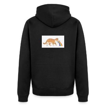 Chat crachant arc-en-ciel - Veste à capuche bio Premium Unisexe - noir - Dos - Nico (187cm)