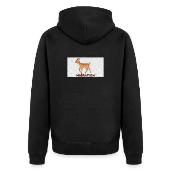Illustration des cerfs migrateurs - Veste à capuche bio Premium Unisexe - noir - Dos - Nico (187cm)