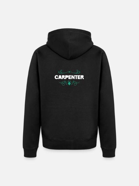 Carpenter Ornament Holzhandwerk - Unisex Premium Bio Zip Hoodie - Schwarz