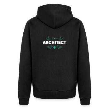 Architect font with ornaments - Unisex Premium Organic Zip Hoodie - black - Back - Nico (187cm)