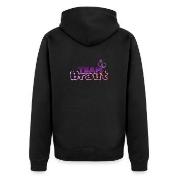 Team Braut - Unisex Premium Bio Zip Hoodie - Schwarz - Hinten - Nico (187cm)