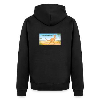TOODLES KANGAROO - Unisex Premium Bio Zip Hoodie - Schwarz - Hinten - Nico (187cm)