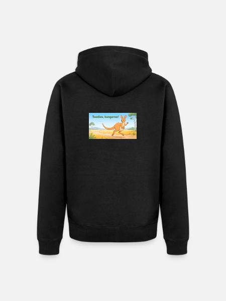 TOODLES KANGAROO - Unisex Premium Bio Zip Hoodie - Schwarz